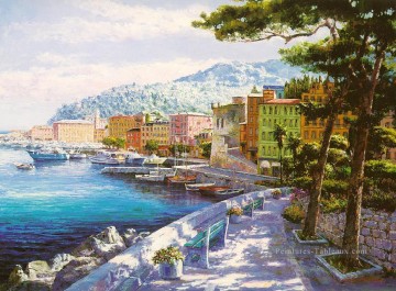 mt040 Impressionniste scène Méditerranée Peinture à l'huile